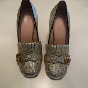 Gucci Women's Metallic Gold Loafers